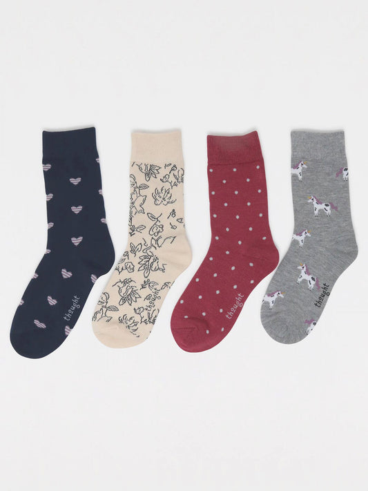Lettie Kids Unicorn 4 Socks Gift Box - Multi