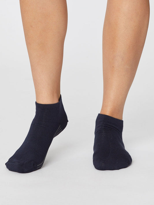 Solid Jane Trainer Socks - Navy